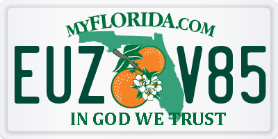 FL license plate EUZV85