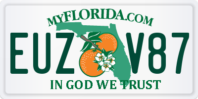 FL license plate EUZV87