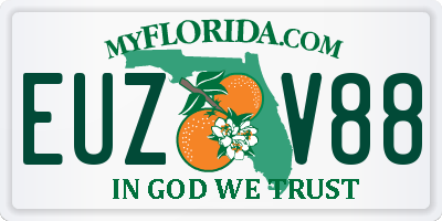 FL license plate EUZV88