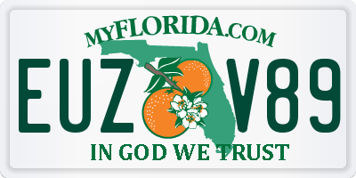 FL license plate EUZV89