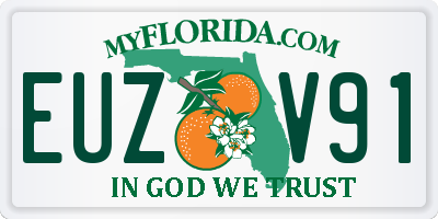 FL license plate EUZV91