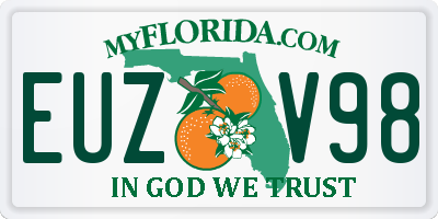 FL license plate EUZV98