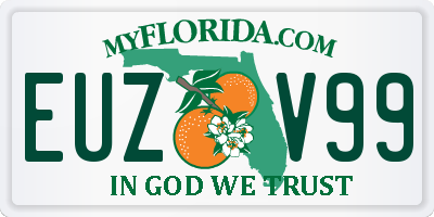 FL license plate EUZV99