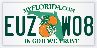 FL license plate EUZW08