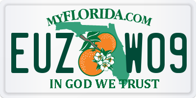 FL license plate EUZW09