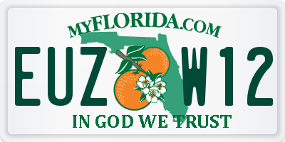FL license plate EUZW12