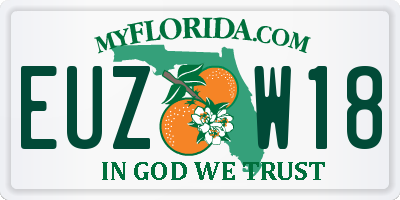 FL license plate EUZW18