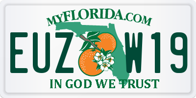 FL license plate EUZW19