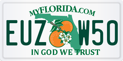 FL license plate EUZW50