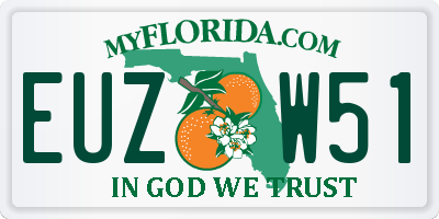 FL license plate EUZW51