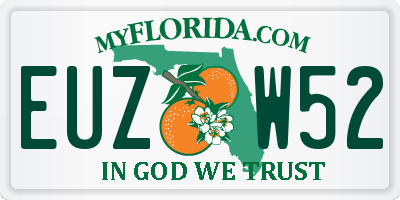 FL license plate EUZW52