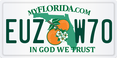 FL license plate EUZW70