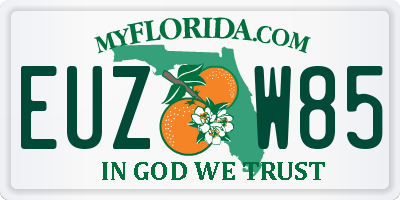 FL license plate EUZW85