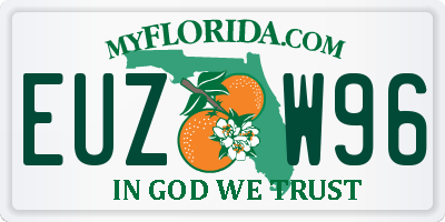 FL license plate EUZW96