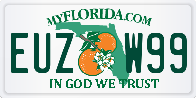 FL license plate EUZW99