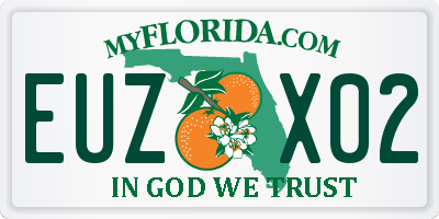 FL license plate EUZX02