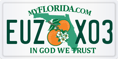 FL license plate EUZX03