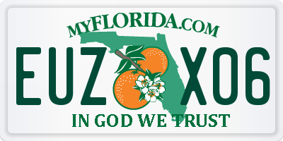 FL license plate EUZX06