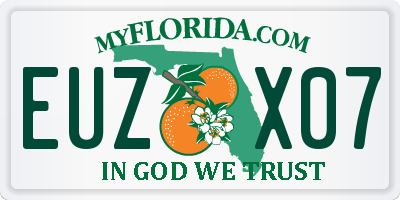 FL license plate EUZX07