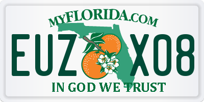 FL license plate EUZX08