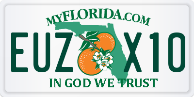 FL license plate EUZX10