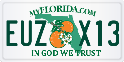 FL license plate EUZX13