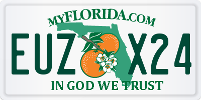 FL license plate EUZX24