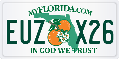 FL license plate EUZX26