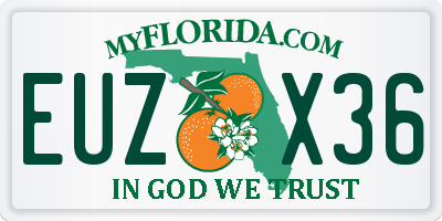 FL license plate EUZX36