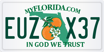 FL license plate EUZX37