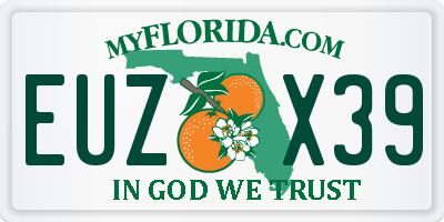 FL license plate EUZX39