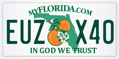 FL license plate EUZX40