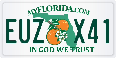 FL license plate EUZX41