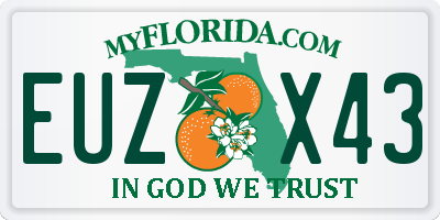FL license plate EUZX43