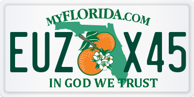 FL license plate EUZX45