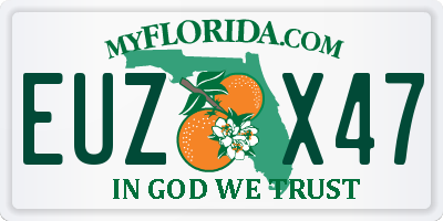 FL license plate EUZX47