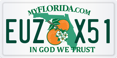 FL license plate EUZX51