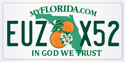 FL license plate EUZX52