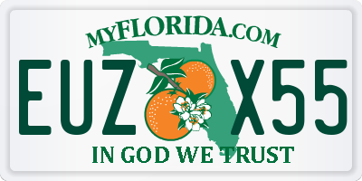 FL license plate EUZX55