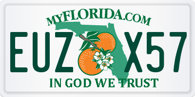 FL license plate EUZX57