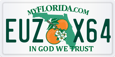 FL license plate EUZX64
