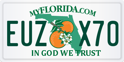 FL license plate EUZX70