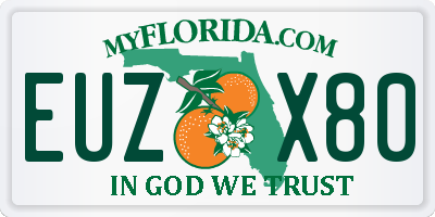 FL license plate EUZX80