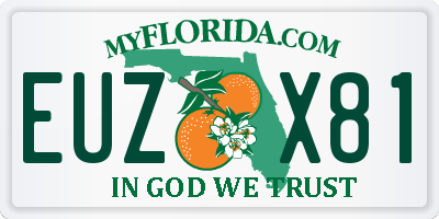 FL license plate EUZX81