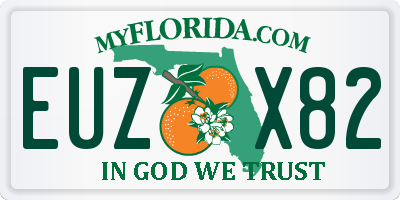 FL license plate EUZX82