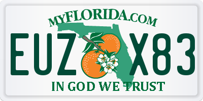 FL license plate EUZX83