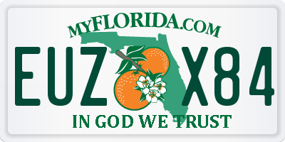 FL license plate EUZX84