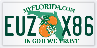 FL license plate EUZX86