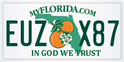 FL license plate EUZX87