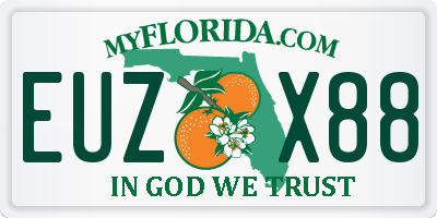 FL license plate EUZX88